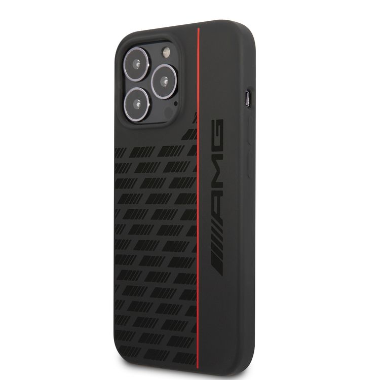 AMG Liquid Silicone Case with Carbon Pattern iPhone 13 Pro - Black