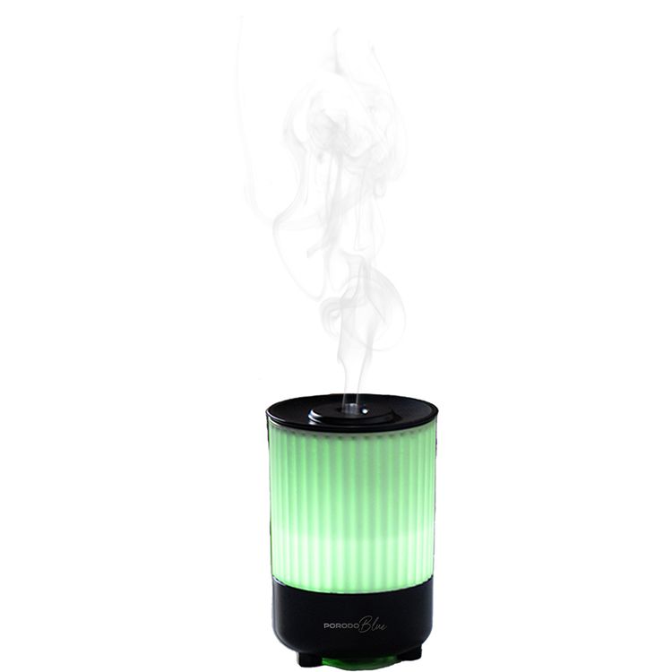 Porodo Blue NOA Portable Aroma Diffuser with Colorful Lights, Adjustable Brightness, Delicate Moisture, Aromatherapy and Mist Function,  150mL Capacity, 7 Color Modes, ABS + PC Material, 6.5 W Rated Power, USB-C Charging Port, 850mA Rated Current - Black 