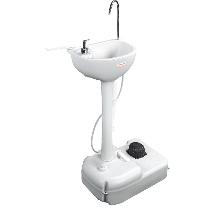 Porodo Lifestyle Portable Handwash Station, Dispenses 220mL of Water Per Pump, 17L Water Capacity, 3L Soap Capacity, Foot Pump Operated, Efficient Pumping System - White