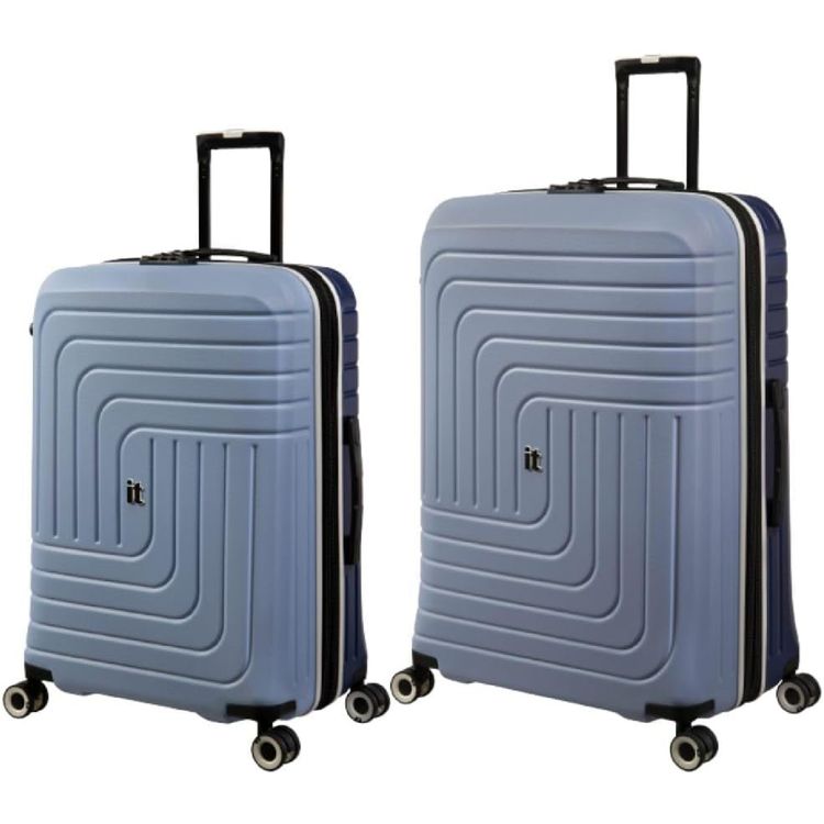 it Luggage Convolved Cabin Trolley, ABS Hard Shell, Expandable Design, Spinner Wheels, TSA Lock - Sky blue / Blue