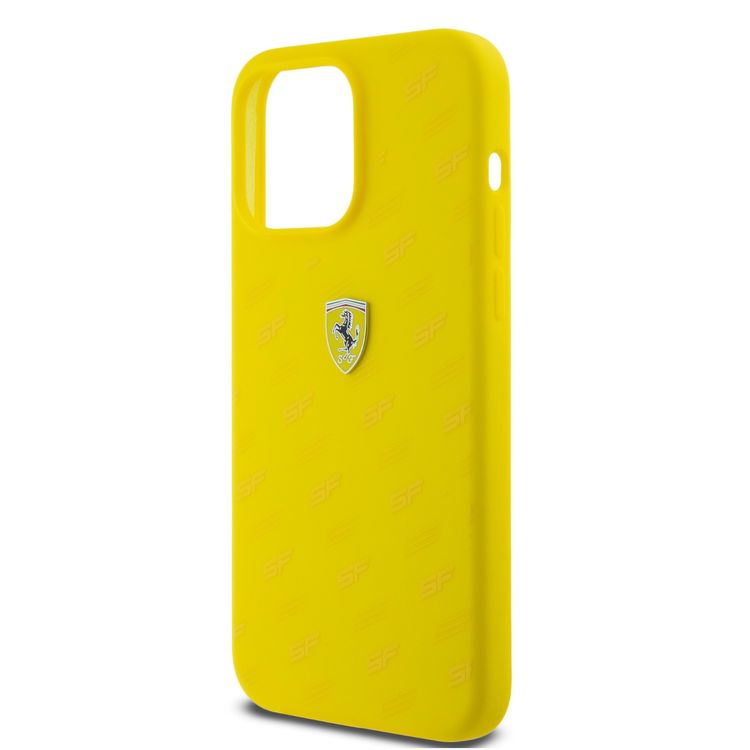 Ferrari iPhone 15 Pro Max For Silicone Case with All Over SF Pattern - Yellow
