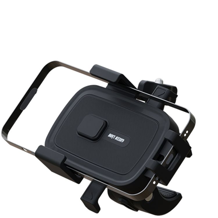 Green Lion Ride Mount Bike Phone Holder with Quick-Release Button, Adjustable Viewing Angle, Compatible with 4.7-6.8" Devices, 15-40mm Mount Clamping Range, Non-Slip Grip - Black