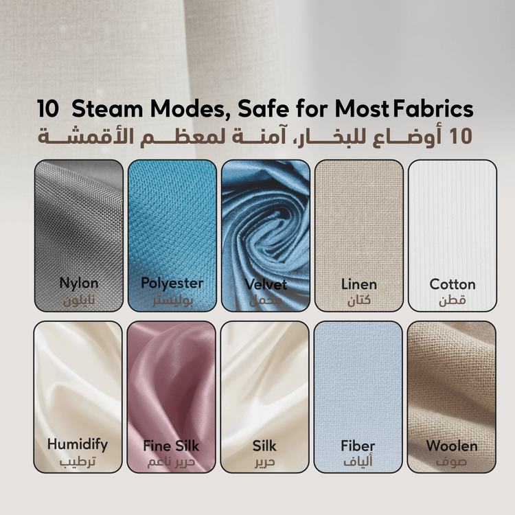 Green Lion Garment Steamer with 1.8 Liter Removable Water Tank, Power Indicator Display, 10 Steam Modes, 1800W Power, 30-40 Seconds Fast Heating – White