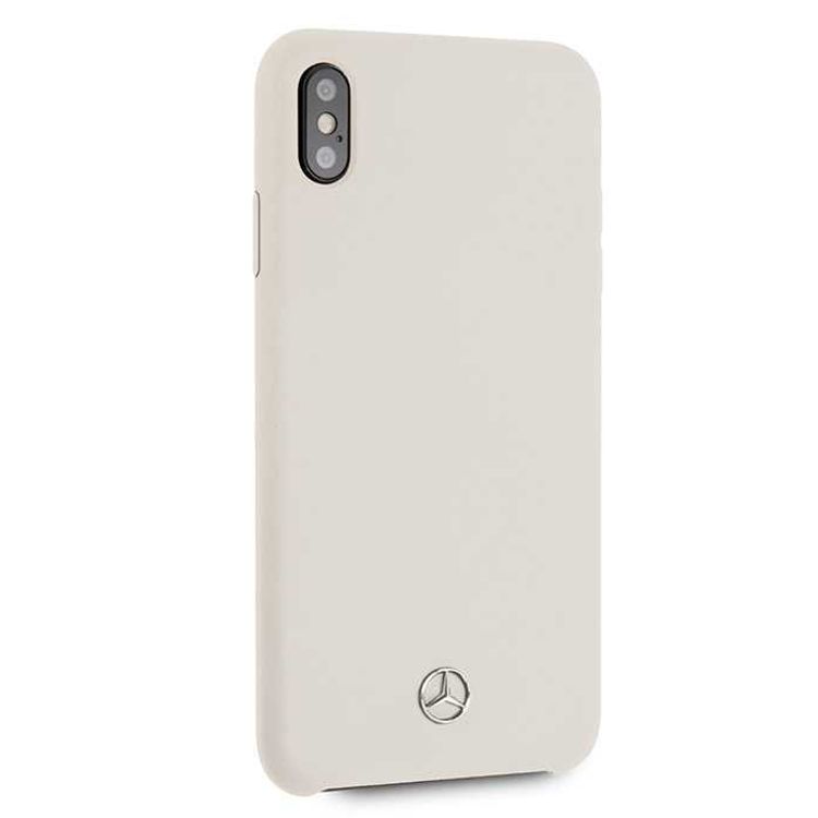 CG MOBILE Mercedes-Benz Silicone Phone Case with Microfiber Lining for iPhone Xs Max Officially Licensed - Beige