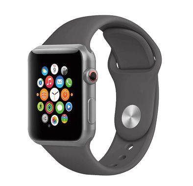 Porodo iGuard Silicone Loop Watch Band for Apple Watch 42/44/45mm, Easy Attachment & Detachment, Comfort Fit, Compatible with  Apple Watch Series 4/5/6/7/SE, User Friendly, Lightweight, Adjustable, High Quality - Grey