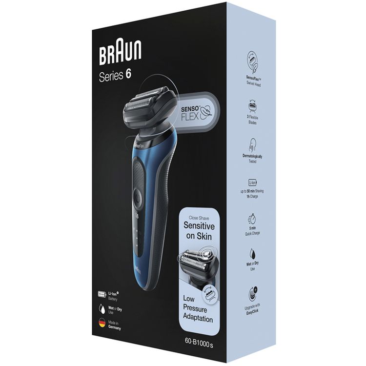 Braun Series 6 Wet & Dry Shaver - 60-B1000s - Blue