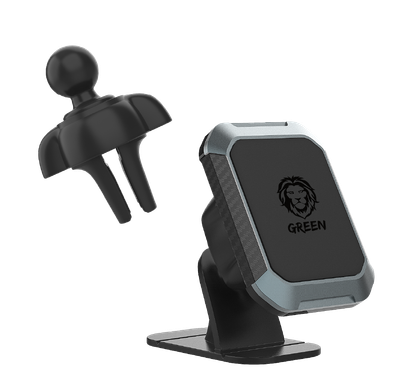Green Lion 2 in 1 Magnetic Car Phone Holder Ventilation, 360 Degree Rotation, Perfect for GPS, Ultra Strong Magnet Mobile Phone Holder Compatible for 3.4-7 inches