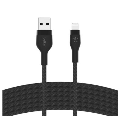 Belkin BOOST CHARGE™PRO Flex USB-A to Lightning Cable_Braided Silicone, 3M - Black