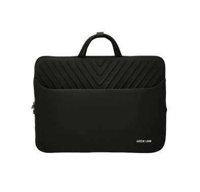 Green Lion Orbit Sleeve Laptop Bag with Nylon Material, Durable Zipper, Multipede Protection, Compatible for Laptop Up to 16 Inches - Black