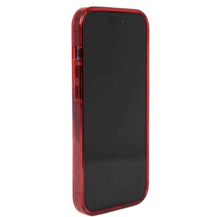 USPA PC/TPU Case with Splatter Pattern & Horse Logo iPhone 14 Pro Compatibility - Red