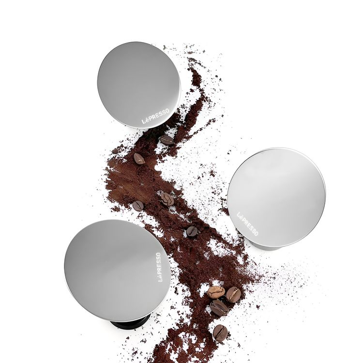 مرآة إسبرسو بطلاء من الستانلس ستيل من LePresso، قاعدة مغناطيسية، تصميم مدمج، مقاس المرآة 65 مم - بني