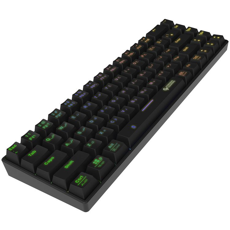 Porodo Gaming 68Keys Mechanical Keyboard with Wired and Bluetooth Dual Version ( English / Arabic ) - Black