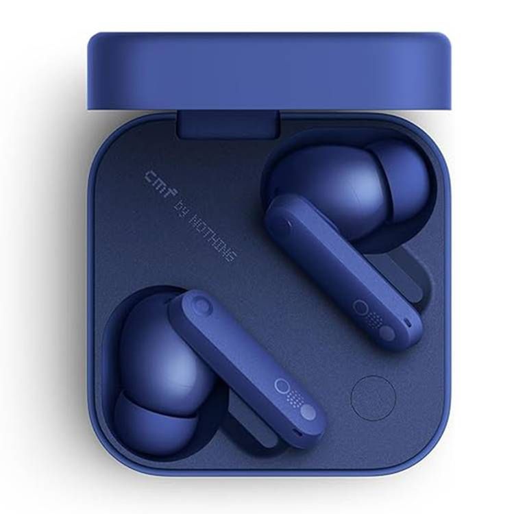 Nothing Buds CMF Pro 2 Wireless Earphones with 50dB Hybrid ANC, Low Lag Mode for Gaming Transparency Mode, Spatial Audio Support, 43 Hours Total Battery Life with Charging Case - Blue 