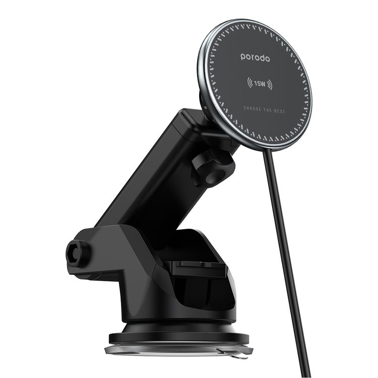 Porodo 3 in 1 Magnetic 15W Wireless Car Charger Mount with 20W PD Car Charger