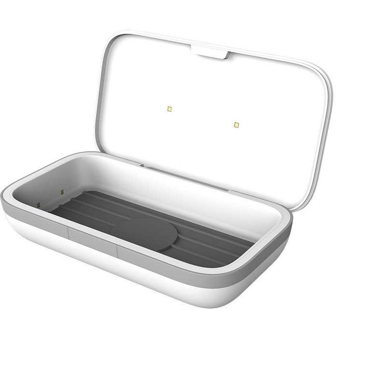 Powerology Universal UV Sanitiser Box with Wireless Charging 5W, Germicidal Ultraviolet-Kills Virus & Bacteria With 360 Sterilization Embedded - White