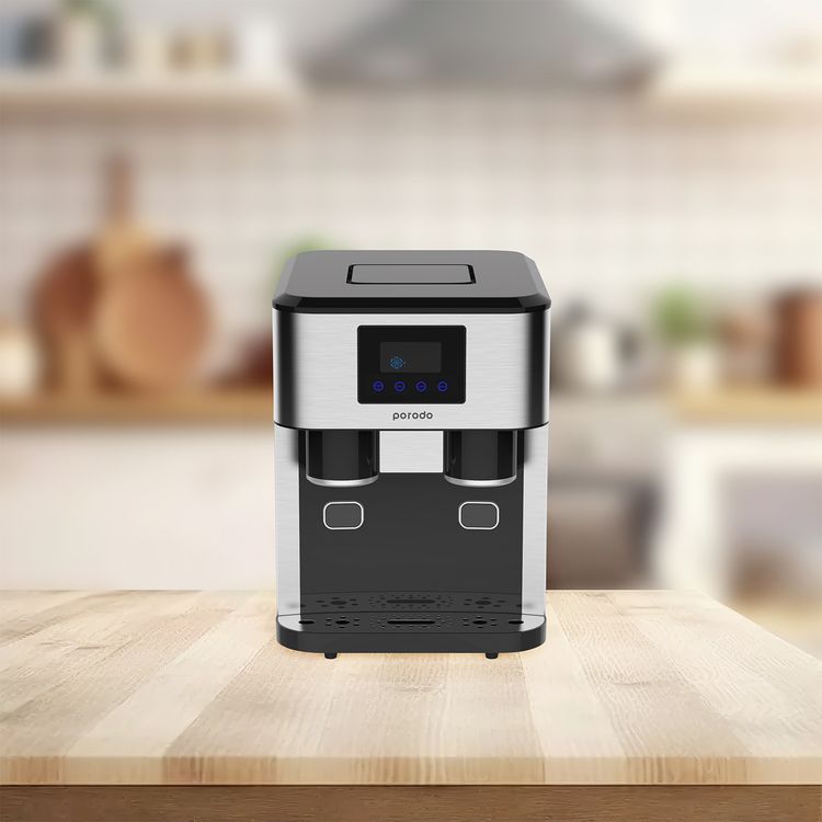 Porodo Lifestyle 3-in-1 Ice Maker, Ice Crusher & Cold Water Dispenser with 2L Water Tank Capacity, Dual Ice Making Mode, LED Display, Up to 18kg of Ice per Day - Black