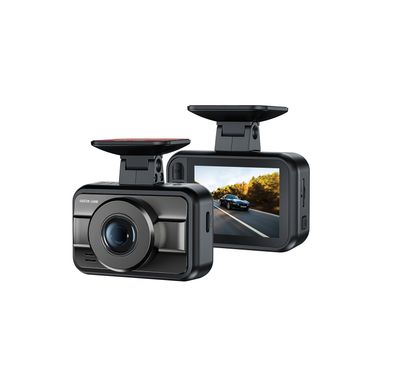 Green Lion GC-700 Dash Cam with GPS Function Loop Recording, Dual Power Options, WiFi-App Control, Built-in Mic & Speaker, 360° Rotatable Rear Camera, Functional Buttons, USB-C Power Interface Kit, 3.4m ACC Hardwire Kit - Black