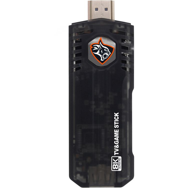 Porodo Gaming Android TV & Game Stick with 10000+ Built-in-Games, 2.4/5GHz Wi-Fi Bands, Full HD Video Streaming, Android 12.1, 8K & 4K Video Decoding - Black