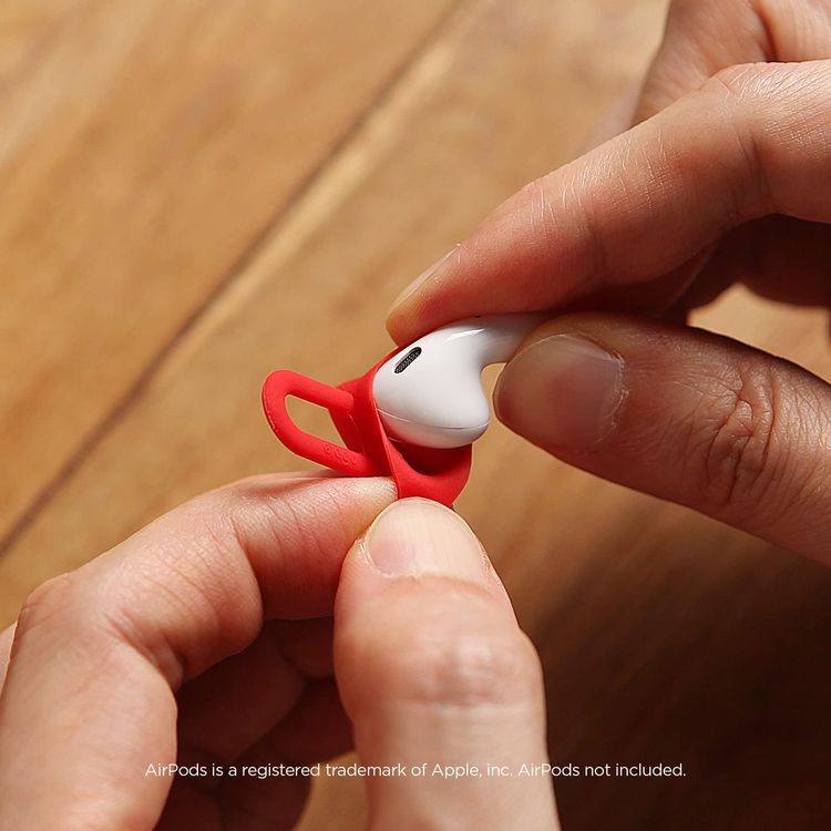 إيلاجو وسادة أذن من السيليكون لأجهزة ابل ايربودز من الجيل 1/2 ، حجمان ، سيليكون ممتاز ، تحافظ على أمانها وثباتها ، أسود