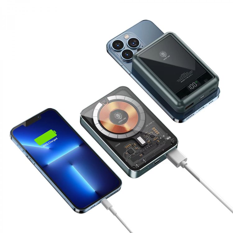 Green Lion Transparent Magsafe Power Bank 10000mAh (QC 22.5W + PD 20W) 15W