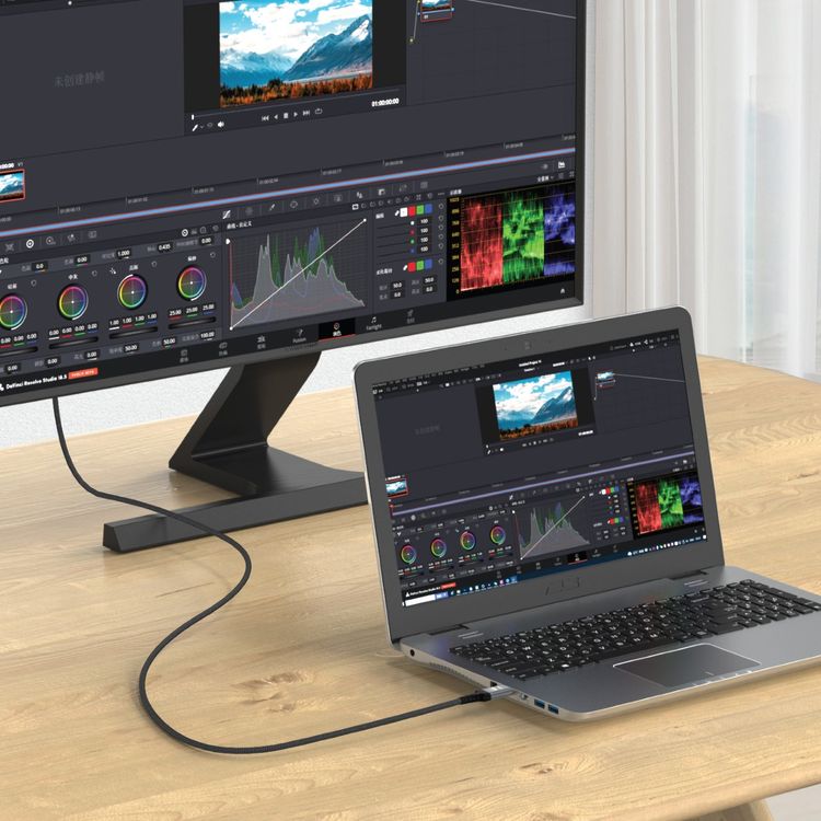 Green Lion 8K HDMI to HDMI Cable with 48Gbps bandwidth, 8K@60Hz Resolution, HDMI 2.1, 3 m Cable Length, Mirror & Extend Modes, Braided Cable - Black