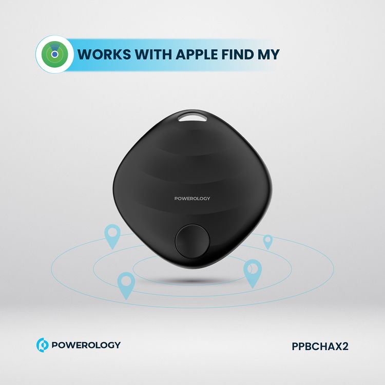 باورولوجي سمارت تاج بتحديثات في الوقت الحقيقي، عمر البطارية يصل إلى 16 شهراً، متوافق مع macOS وiOS 14.5 وما فوق، إصدار بلوتوث 5.3، تصميم محمول، بطارية CR2032 قابلة للاستبدال - أسود