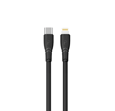 باوا كابل بيانات PVC وشحن سريع من يو اس بي -سي  إلى لايتنينج  بطول 2 متر / 6.5 قدم - أسود