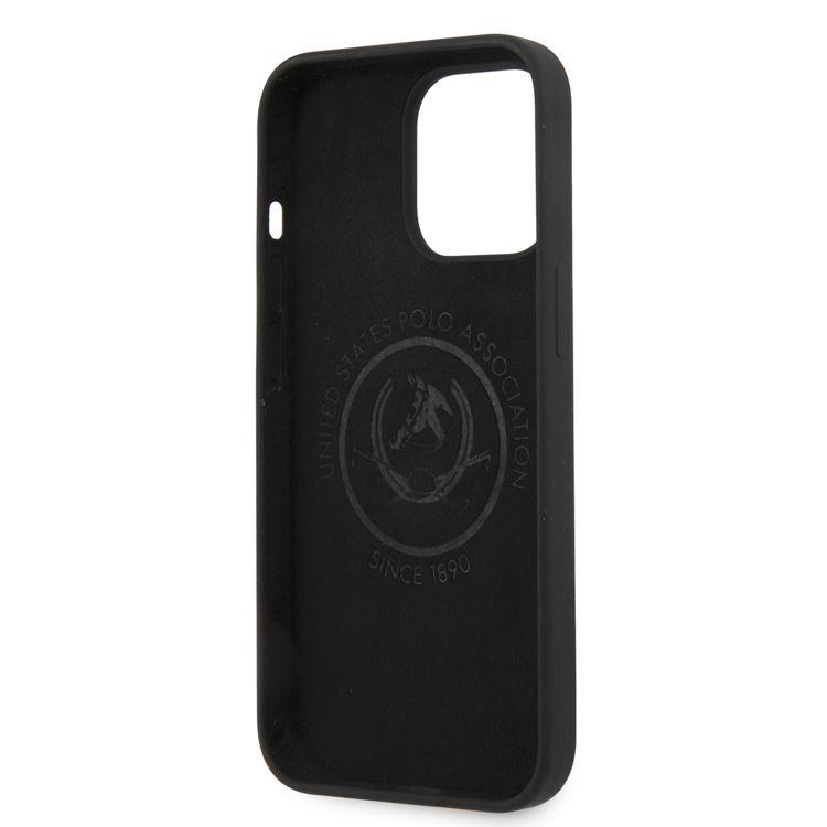 CG MOBILE U.S. Polo Assn. Liquid Silicone Authentic Logo for iPhone 13 Pro Max (6.7") Shock Absorption Protective Suitable with Wireless Chargers Officially Licensed Black