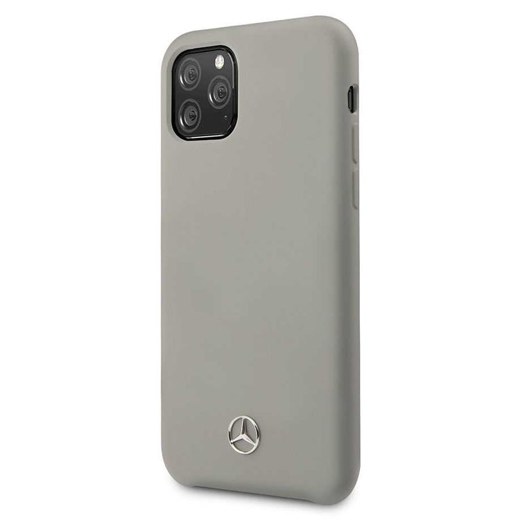 CG Mobile Mercedes Benz Liquid Silicone For iPhone 11 Pro (5.8") Officially Licensed, Shock Resistant, Scratches Resistant, Easy Access to All Ports - Grey