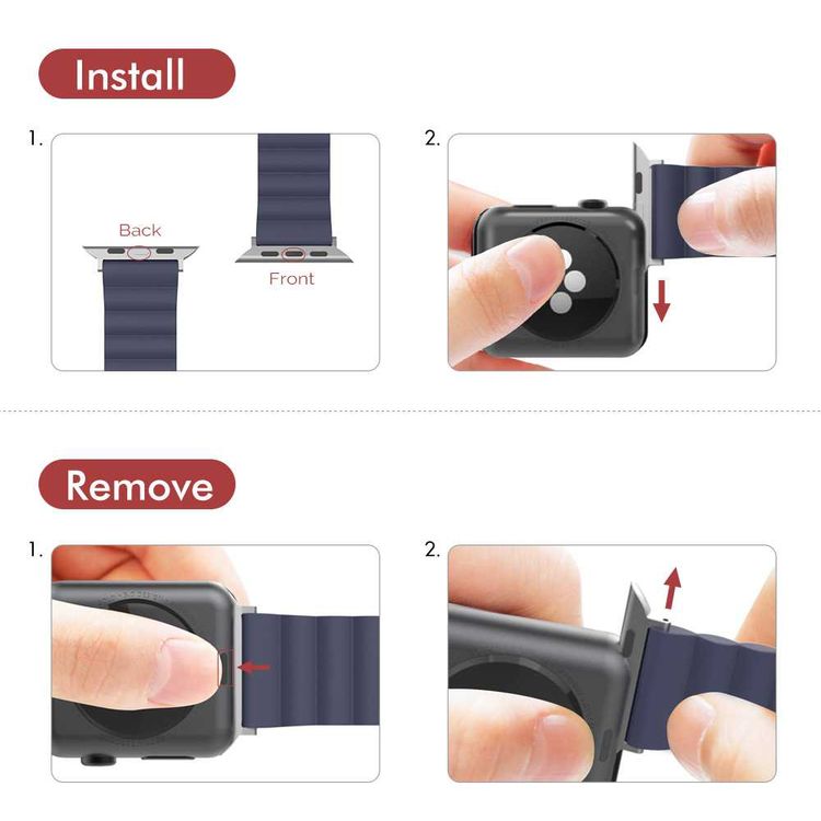 AhaStyle Rugged Design Premium Silicone Watch Band 40mm, Comfortable and Durable to Wear, Adjustable Strap, Silicone Wrist Band Strap Compatible for Apple Watch Series 5/4/3/2/1