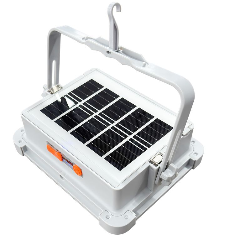 Porodo Sunlite Solar-Powered Rechargeable Outdoor LED Light with 5 Lighting Modes, Up to 10 Hours Working Time, 7200mAh Battery, 8 Hours Recharge Time, Power Bank Functionality, Side Flashlight - White