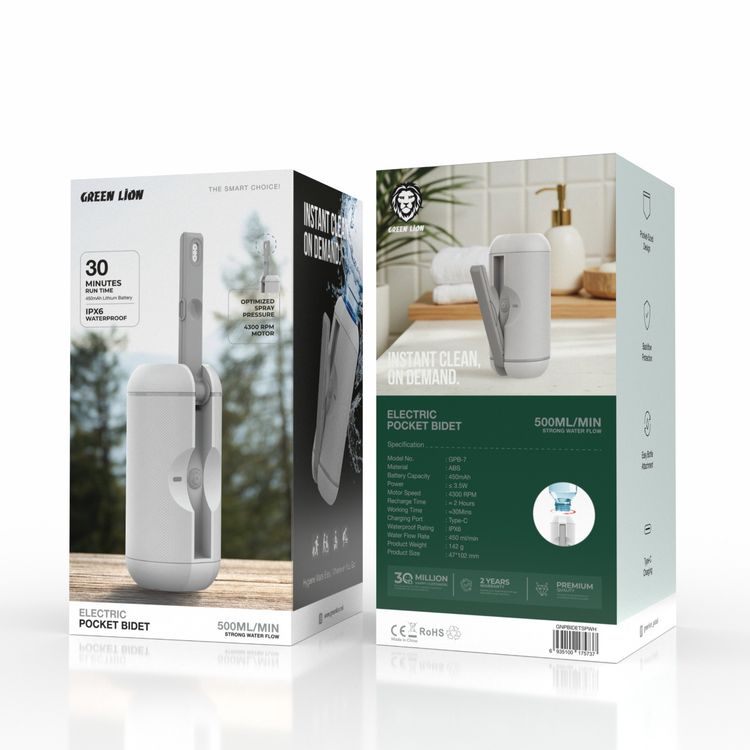 بخاخ بيديه محمول من جرين ليون، 450 مللي أمبير - أبيض