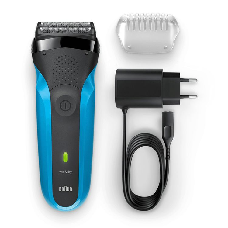 Braun 310S Series 3 Rechargeable Wet & Dry Electric Shaver - Black / Blue