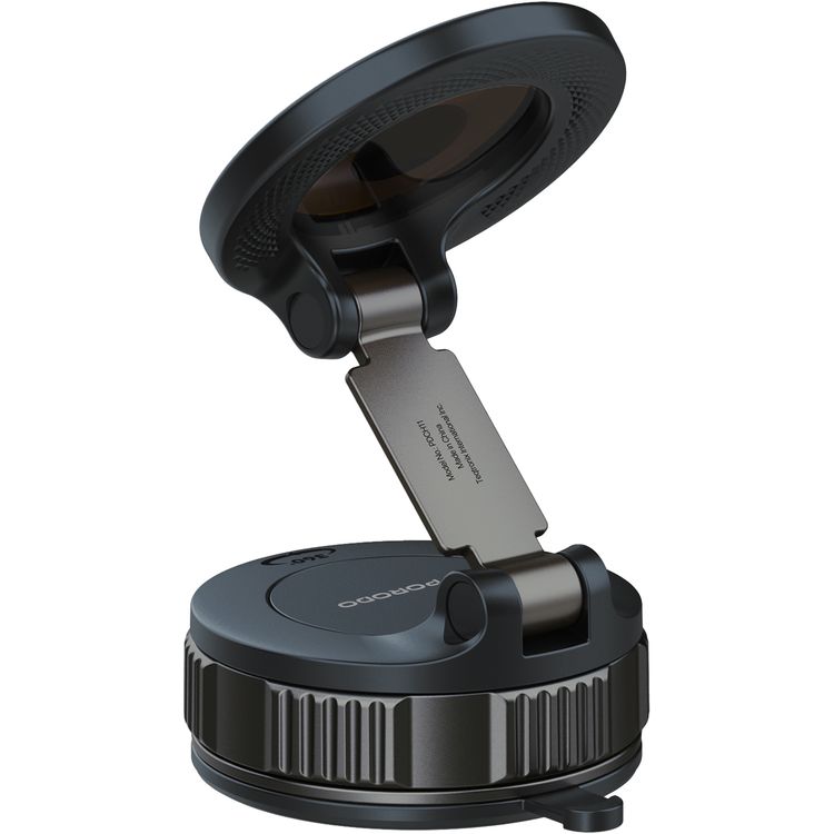 Porodo Rotarex MagSafe Car Mount with Powerful Suction Base, 360° Rotating Base, 20 × N52 Magnets, Compatible with 4"-7" Devices, Multi-Surface Mounting, Powerful Suction, Adjustable Viewing Angle - Black