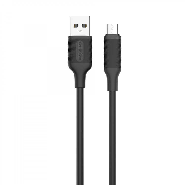 Green Lion Dual Port QC3.0 Car Charger With USB-A to Micro Cable, 36W Total Output, 1m Cable Length, Fast Charging, Power Up Safely - Black
