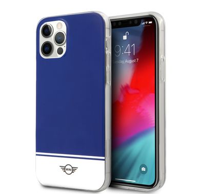 Mini Cooper PC/TPU Bottom Stripe Hard Case for iPhone 12 / 12 Pro (6.1") - Navy Blue