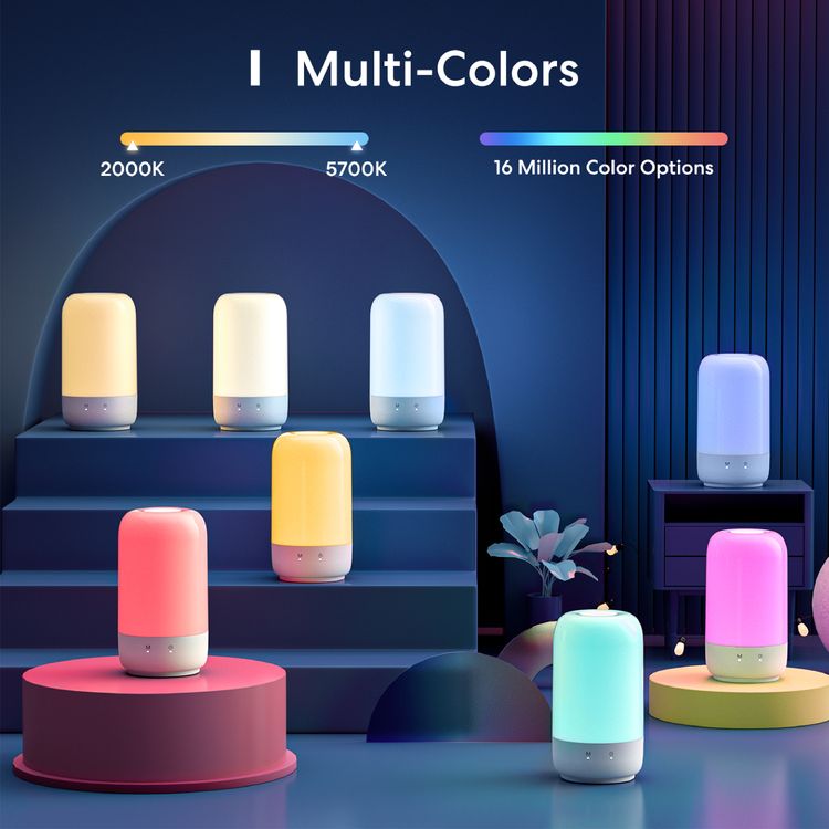 Meross Smart Wi-Fi Ambient Table Lamp With RGB Lights - White