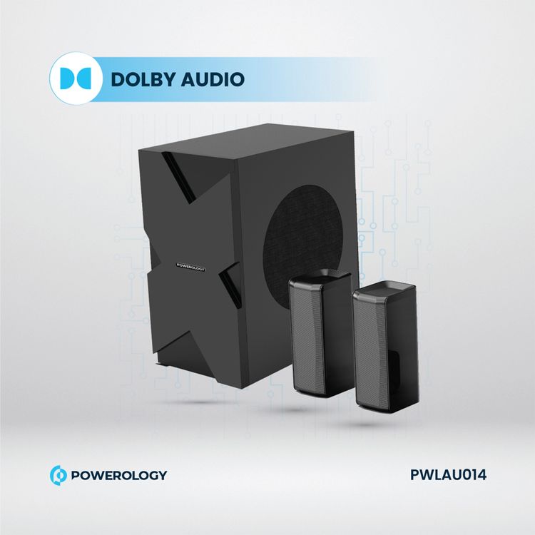 Powerology 5.1CH Home Theater Soundbar with Dolby Audio with Wireless Subwoofer/Surround, 10M Bluetooth Range, LED Display, Remote control, TV ARC Input, USB & AUX Port -  Black