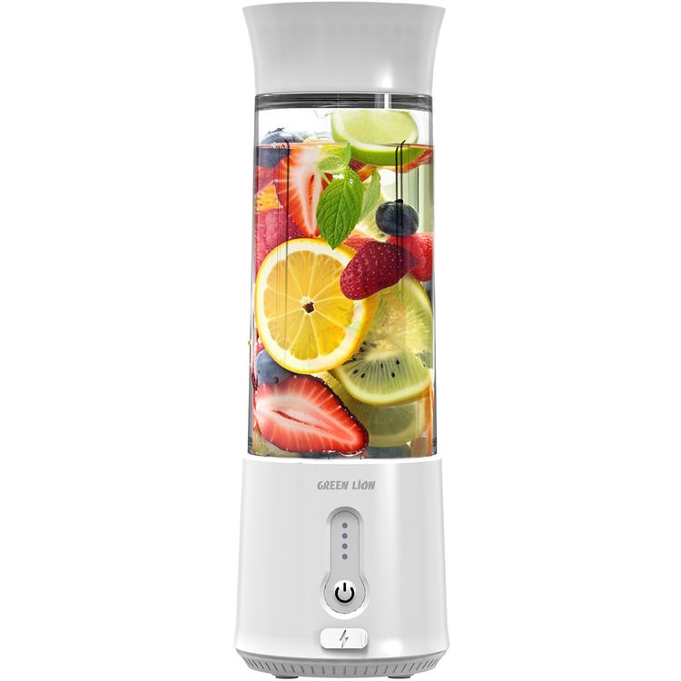 Green Lion Jet Plus 6-Bladed Juicer with 18000rpm Motor Speed, 500mL Jar Capacity, 4000mAh Battery Capacity, 20 Blending Cycles per Charge - White
