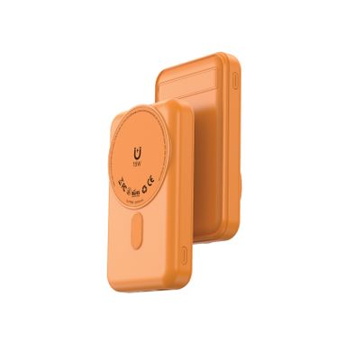 Green Lion Lagos 10000mAh Power Bank with PD 20W, MagSafe Compatible, Strong Adsorption, Built in Stand, Compact & Portable - Orange