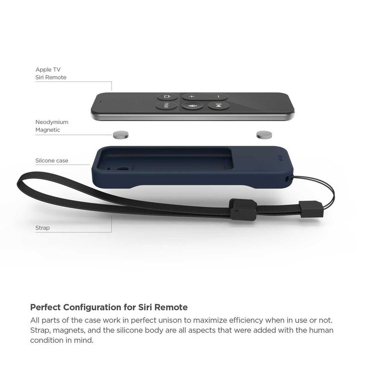 elago R1 Intelli Case Compatible with Apple TV Siri Remote 4K / 4th Generation - Magnet Technology, Shock Absorption - Jean Indigo