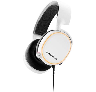 SteelSeries Arctis 5 (2019 Edition) RGB Illuminated Gaming Headset with DTS Headphone: X 7.1 Surround for PC, PlayStation 4, VR, Android and iOS, USB or 4-Pole 3.5mm - White | 61507 (PS4)