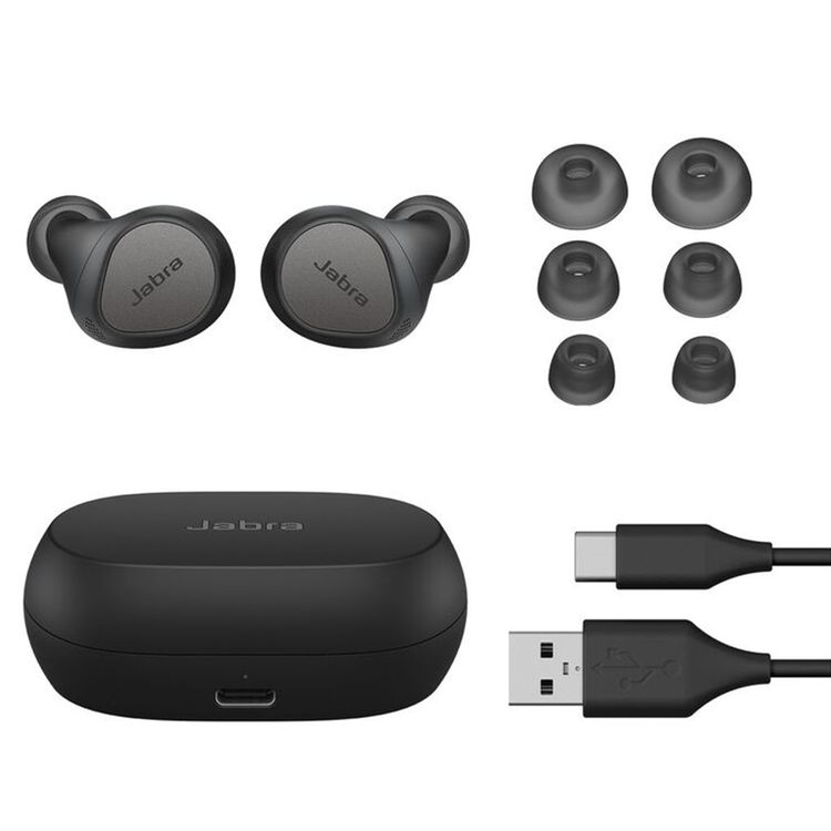 Jabra Elite 7 Pro True Wireless Earbuds, True Wireless Earbuds, Active Noise Cancellation, Noise reduction on calls, HearThrough, Mono Mode - Black Titanium