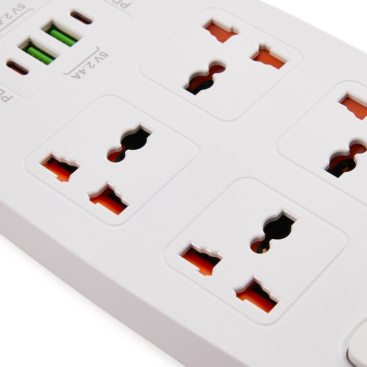Green Lion Multiport Smart Power Socket, 4 AC Sockets, 2 USB-A & 2 USB-C Ports, 1-24 Hours Timer Function, Over Voltage, Over Current & Over Heat Protection, Power Surge Protection - White
