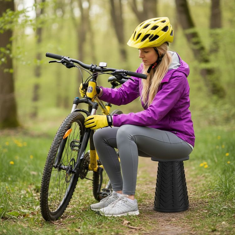 طاولة ومقعد Green Lion 2 في 1 قابلة للطي مع قاعدة مانعة للانزلاق، تعديل ارتفاع تلسكوبي، تعديل ارتفاع تلسكوبي، مادة معززة، قدرة تحميل المقعد 180 كجم، مقبض حمل - أسود