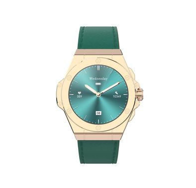 Levelo Oak Automatique Hybrid Smart Watch, Amoled Display, IP68 Water Resistant, Health Monitoring - Green 