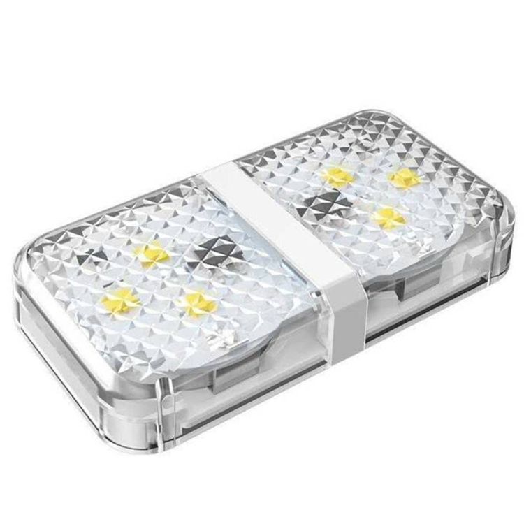 Baseus Door Open Warning Light with LED Lamp, Aluminum + ABS + PC, Waterproof, 2 Pieces - White