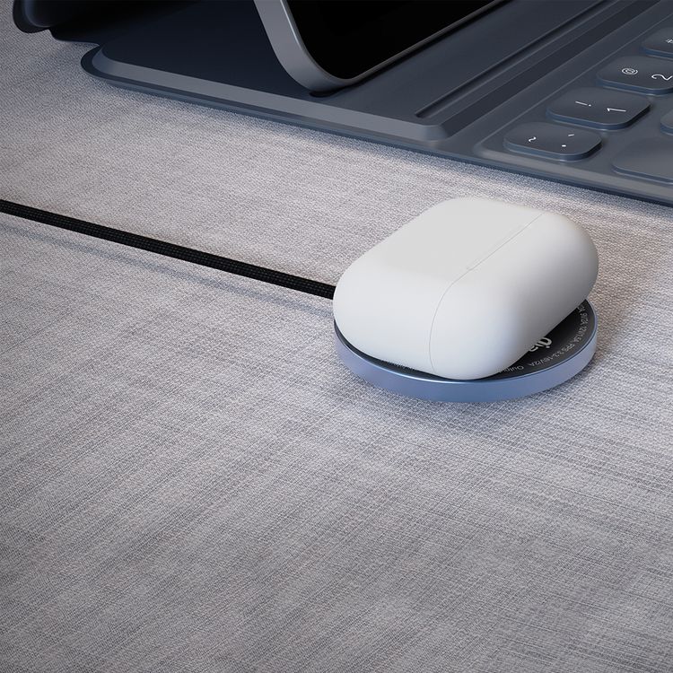 Powerology Elero Magnetic Wireless Charger with Qi2 Standard, 15W Max Phone Output, 5W Max AirPods Output, 1.2m Cable Length, Aluminum Alloy Material, Universal USB-C Connection, Ultra-Thin Design, Stable & Fast Charging - Gray