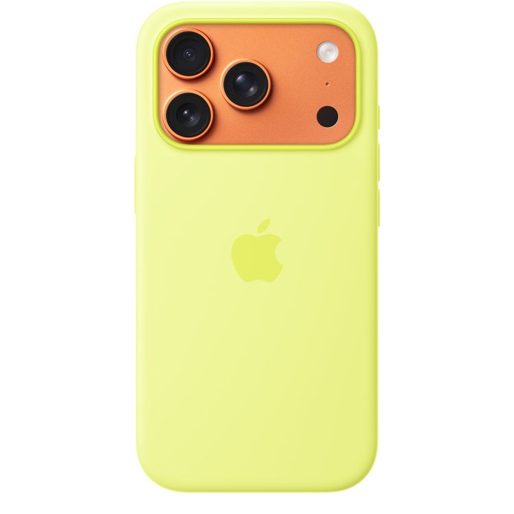 Apple iPhone 17 Pro Max Silicone Case with MagSafe, Anti-Scratch, Drop Protection, Soft Microfiber Lining, Built-in Powerful Magnets - Neon Yellow