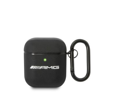 CG MOBILE AMG Genuine Leather Case Protective Cover, Accurate Cutouts, Slim & Lightweight, Shockproof, Anti-Scratch Compatible With Airpods 1/2 - Black